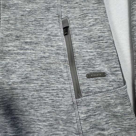 Athleta Stronger Full Zip Hoodie Heather Gray Women's S Fleece Lined Athleisure - Picture 4 of 11